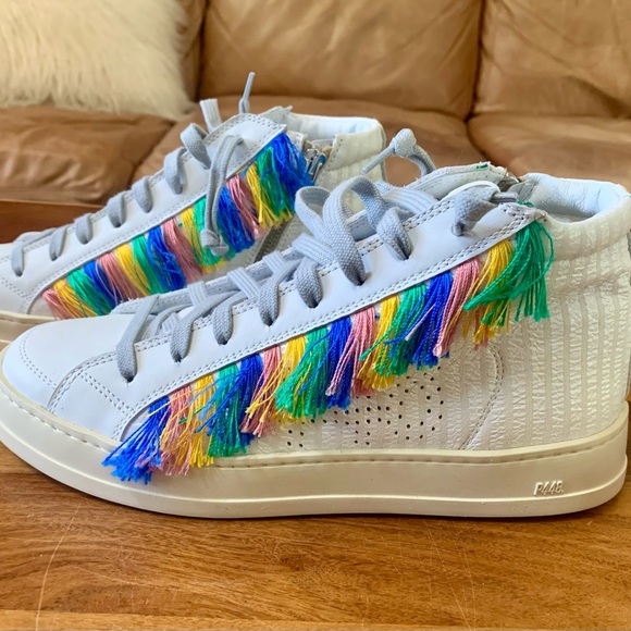 P448 Skate High Top Lisa Rainbow Sneakers - Picture 3 of 13